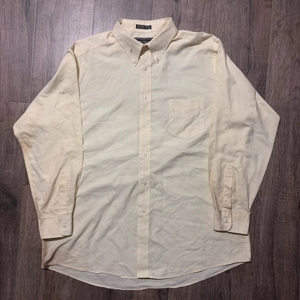 David Taylor Men's Long-Sleeve Button-Down Shirt - Cream